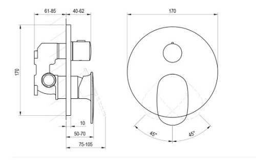 Falba süllyesztett csaptelep,Ravak Spring SG 065.20BLM.O2.RB072,2utas,csaptelep test nélk,X070552