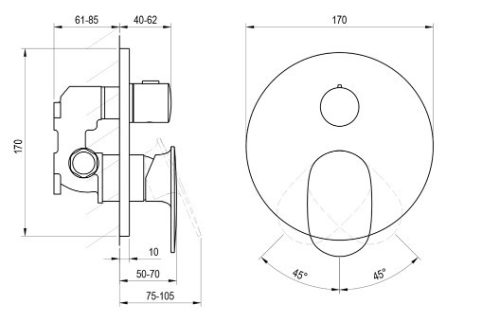 Falba süllyesztett csaptelep,Ravak Spring SG 065.10WHM.O2.RB072,2utas,csaptelep test nélk,X070574