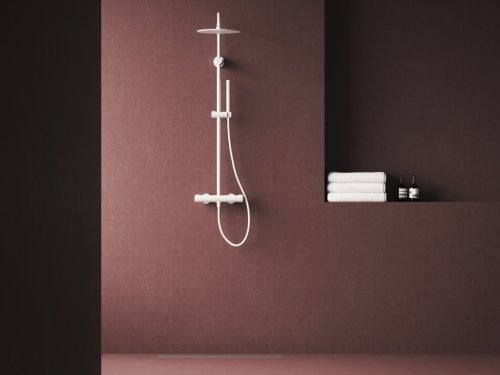 Zuhanyszett, Ravak Spring SG 091.10WHM termosztátos zuhanyoszlop, állítható,zuhanyszettel X070579