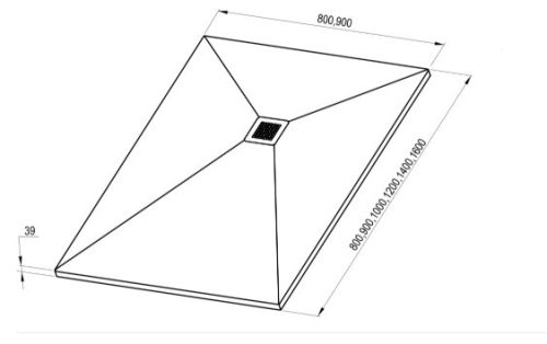 Zuhanytálca, Ravak Slate Pro szögletes zuhanytálca 160x90 cm, matt fehér XA03S731010