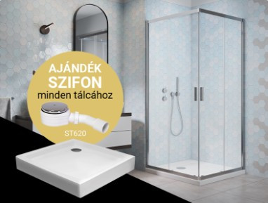 Zuhanykabin, H2O Comfort C szögletes zuhanykabin Nero C tálcával, króm 90x90