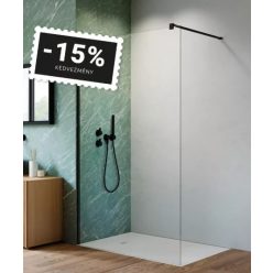 Walk-in, H2O walk-in zuhanyfal fekete profillal 100 cm