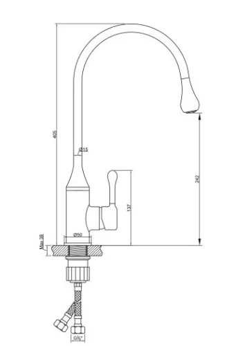 Mosogató csaptelep, Invena Pingo Black fekete, waterplating bevonattal BZ-55-L04-L