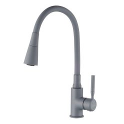   Mosogató csaptelep, Invena Hula Plus álló, flexibilis kifolyócsővel, szürke BZ-85-P05-L