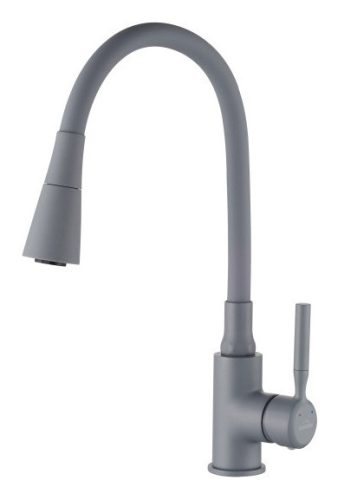 Mosogató csaptelep, Invena Hula Plus álló, flexibilis kifolyócsővel, szürke BZ-85-P05-L