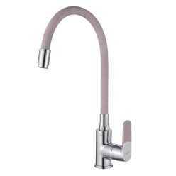   Mosogató csaptelep, Invena Joga álló, flexibilis kifolyócsővel, bézs-króm BZ-32-L03-C