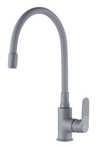 Mosogató csaptelep, Invena Joga Plus álló, flexibilis kifolyócsővel, szürke BZ-32-P05-C