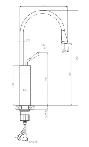 Mosdó csaptelep, Invena Stone/Gabro magasított mosdó csaptelep, fehér-réz BU-03-W18-V