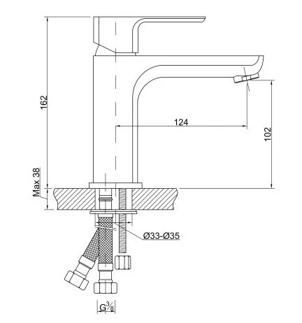 Mosdó csaptelep, Invena NYKS mosdó csaptelep, króm BU-28-001-S