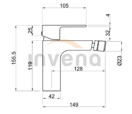 Bidé csaptelep, Invena NYKS bidé csaptelep, króm BB-28-001-S