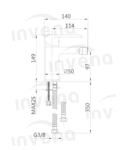 Bidé csaptelep, Invena Siros bidé csaptelep, króm BB-90-001-A