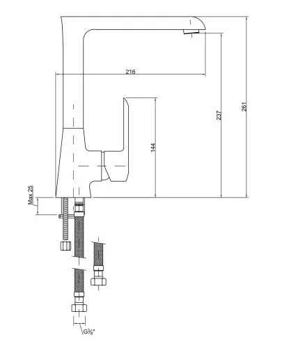 Mosogató csaptelep, Invena Siros mosogató csaptelep, króm BZ-90-L01-A