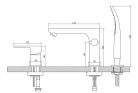 Kádperemre szerelhető csaptelep, Invena Siros kádtöltő csaptelep, króm BW-90-S01-A