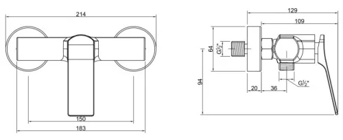 Kádtöltő csaptelep, Invena Neri Black zuhanyszett nélkül, fekete BW-01-004-L
