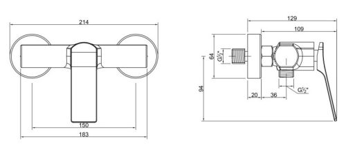 Kádtöltő csaptelep, Invena Neri zuhanyszett nélkül, króm BW-01-001-L
