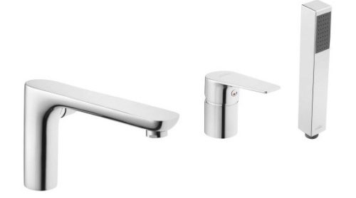 Kádperemre szerelhető csaptelep, Invena Dokos kádtöltő csaptelep, króm BW-19-S01-V