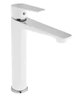 Mosdó csaptelep, Invena Dokos magasított mosdó csaptelep, fehér-króm BU-19-W02-V
