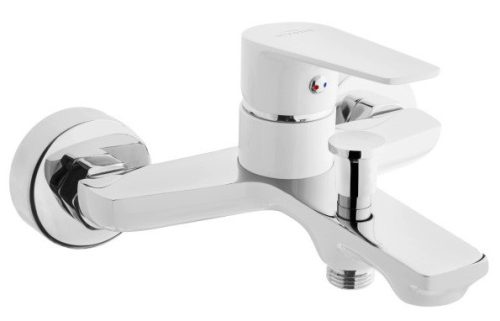 Kádtöltő csaptelep, Invena Dokos zuhanyszett nélkül, fehér-króm BW-19-002-V