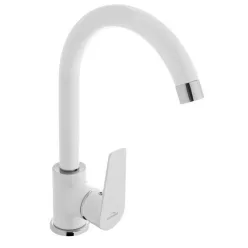   Mosogató csaptelep, Invena Dokos mosogató csaptelep, fehér-króm BZ-19-002-V