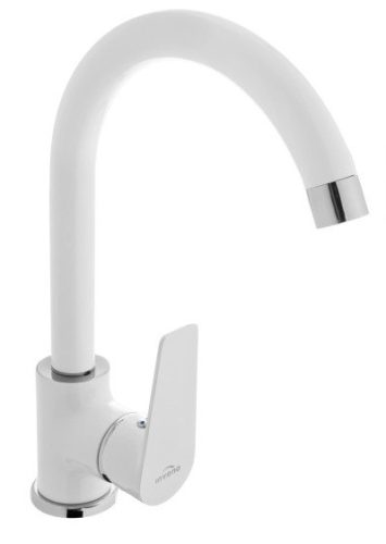 Mosogató csaptelep, Invena Dokos mosogató csaptelep, fehér-króm BZ-19-002-V