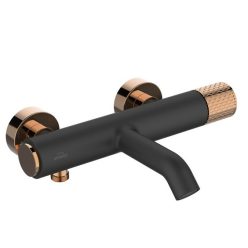   Kádtöltő csaptelep, Invena Moonlight zuhanyszett nélkül, fekete/rose gold BW-77-014-V