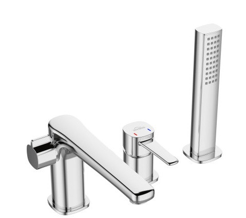 Kádperemre szerelhető csaptelep, Invena Glamour kádtöltő csaptelep, króm BW-02-S01-V