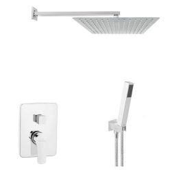   Falba süllyesztett csaptelep, Invena Verso falsík alatti zuhanyrendszer szett, króm BS-82-K02-A