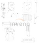 Falba süllyesztett csaptelep,Invena Dokos zuhanyrendszer szett,fehér-króm BS-19-BK2-A
