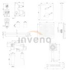 Falba süllyesztett csaptelep, Invena Dokos falsík alatti zuhanyrendszer szett, króm BS-19-GK2-A