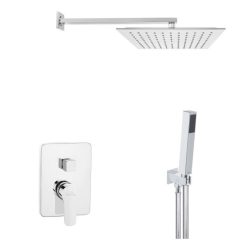   Falba süllyesztett csaptelep,Invena Verso Square zuhanyrendszer szett, króm BS-82-0K2-A