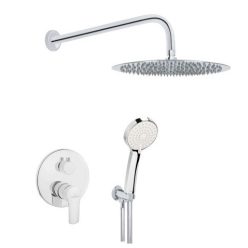   Falba süllyesztett csaptelep, Invena Verso falsík alatti zuhanyrendszer szett, króm BS-82-0O2-A