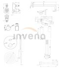 Falba süllyesztett csaptelep, Invena Siros falsík alatti zuhanyrendszer szett, fekete BS-90-012-A