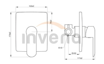 Falba süllyesztett csaptelep, Invena Siros egyfunkciós, fekete BP-90-4K1-A