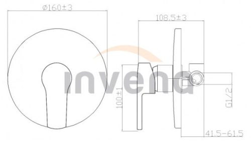 Falba süllyesztett csaptelep, Invena Verso egyfunkciós csaptelep, króm BP-82-001-A