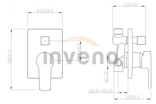 Falba süllyesztett csaptelep, Invena Verso kétfunkciós csaptelep, króm BP-82-0K2-A
