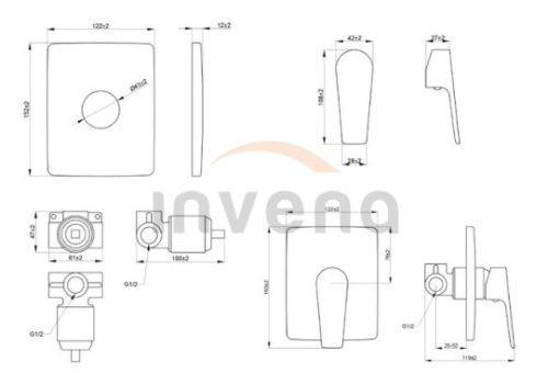 Falba süllyesztett csaptelep, Invena Dokos egyfunkciós csaptelep, króm BP-19-CK1-A