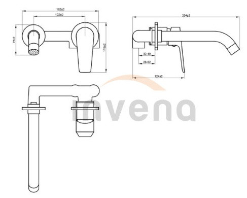 Falba süllyesztett csaptelep, Invena Dokos mosdó csaptelep, fehér-króm BP-19-U02-A