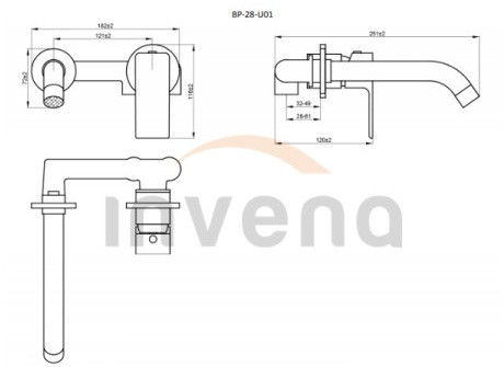 Falba süllyesztett csaptelep, Invena NYKS mosdó csaptelep, króm BP-28-U01-A