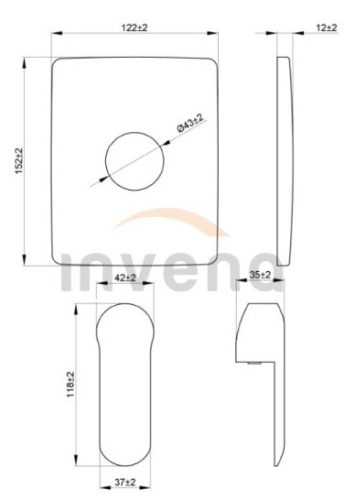 Falba süllyesztett csaptelep, Invena Siros egyfunkciós csaptelep, króm BP-90-CK1-A