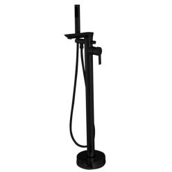   Kádtöltő csaptelep, Invena Glamour Invena Trend zuhanyszettel, fekete BW-02-W04-V