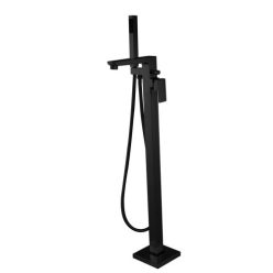   Kádtöltő csaptelep, Invena Paros zuhanyszettel, fekete BW-09-W04-A