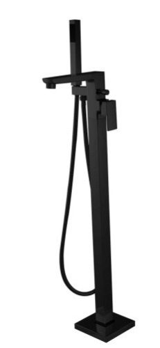 Kádtöltő csaptelep, Invena Paros zuhanyszettel, fekete BW-09-W04-A