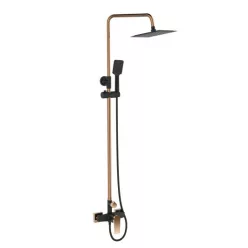   Zuhanyszett, Invena Midnight zuhany csapteleppel, fekete/rose gold AU-35-D14-V