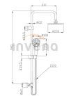 Zuhanyszett, Invena Esla termosztatikus csapteleppel, króm AU-94-D01-C