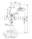 Zuhanyszett, Invena Dokos zuhanyszett csapteleppel, króm AU-19-B01-V
