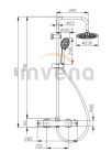 Zuhanyszett, Invena Dokos termosztatikus csapteleppel, króm AU-84-001-X