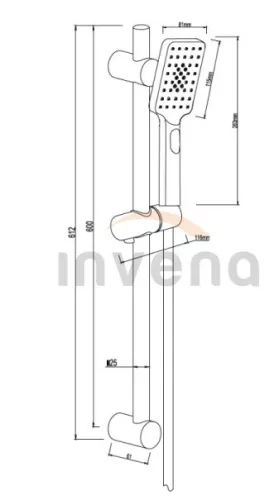 Zuhanyszett, Invena NYKS zuhanyszett, fekete AU-32-Z04-G