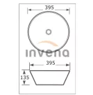 Mosdó, Invena Dokos mosdókagyló,kerek, fehér, 40 cm CE-19-001-C