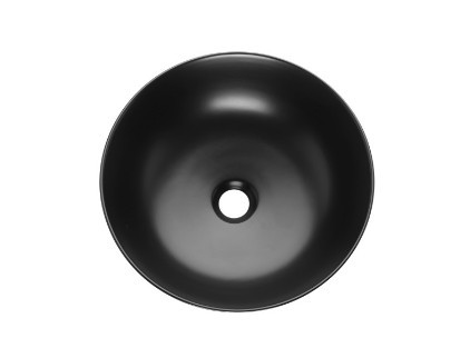Mosdó, Invena Dokos mosdókagyló,kerek, fél-matt, fekete, 39,5 cm CE-19-005-C