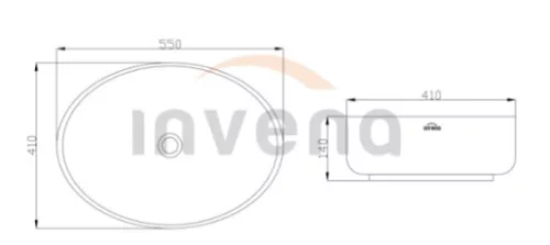 Mosdó, Invena Astri Invena Trend mosdókagyló, ovális, fehér, 55 cm CE-30-001-W